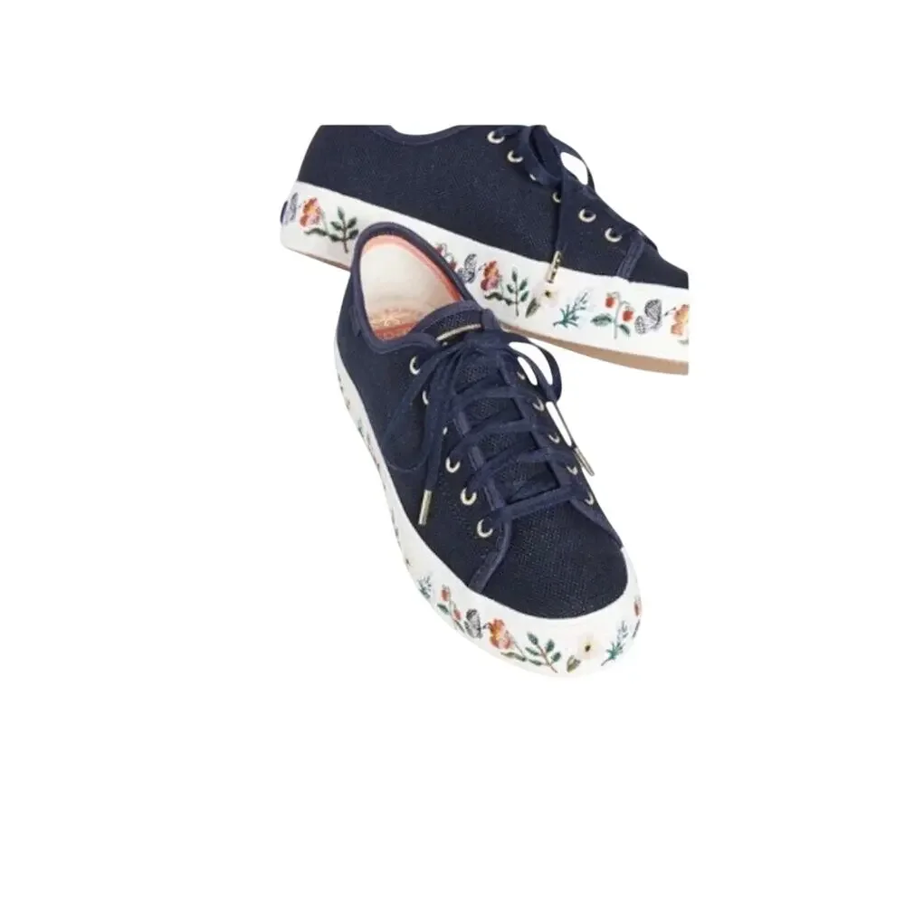 Keds x Rifle Paper Triple Kick Strawberry Fields Sneaker Navy Size 7.5
